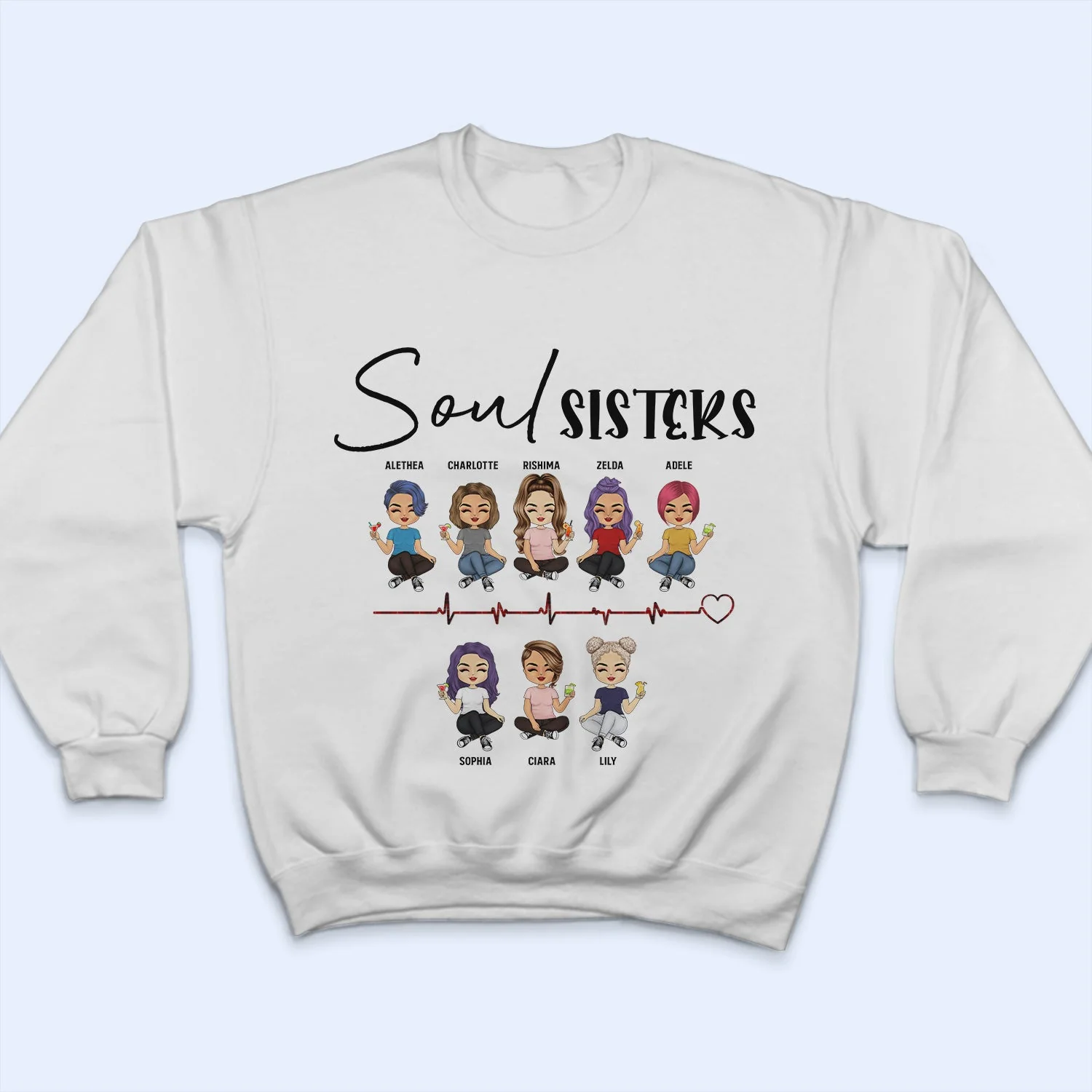 Soul Sisters - Gift For Besties - Personalized Custom T Shirt - Image 5