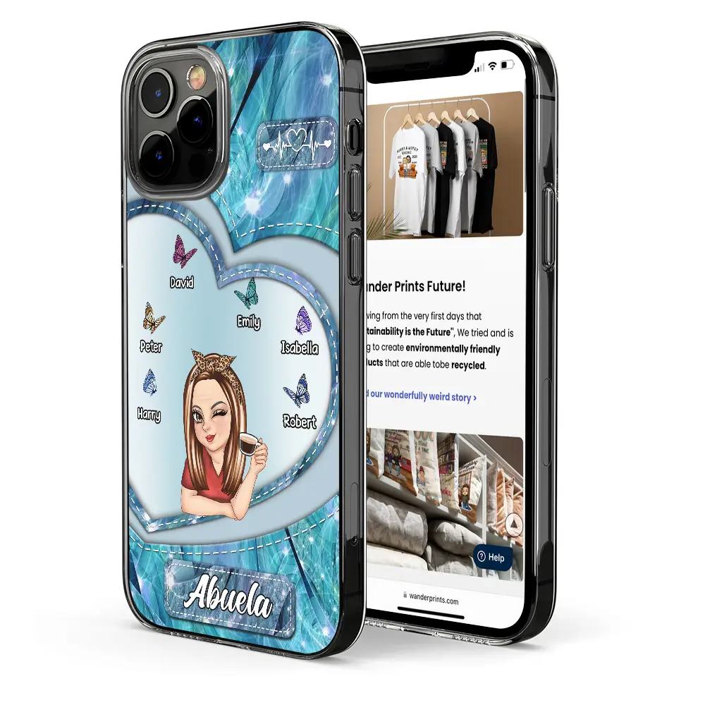 Sparkling Colorful Grandma Mom - Personalized Clear Phone Case - Image 2