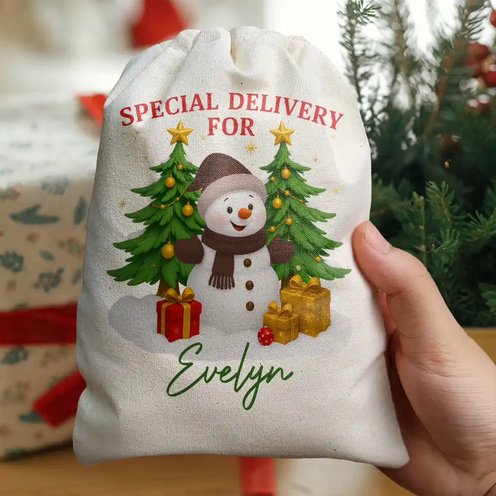 Special Delivery For Christmas Snowman - Personalized Favor Bag - Image 5