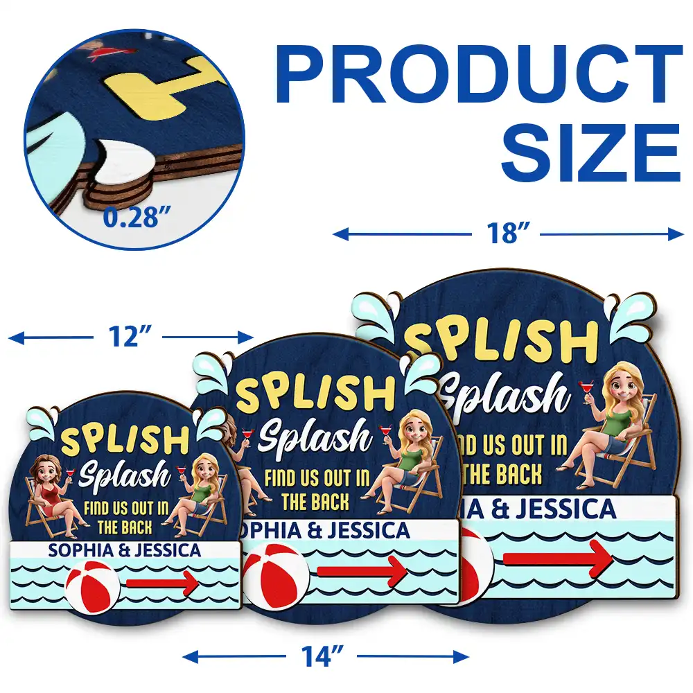 Splish Splash Find Us - Personalized Custom Shaped Wood Sign - Image 5
