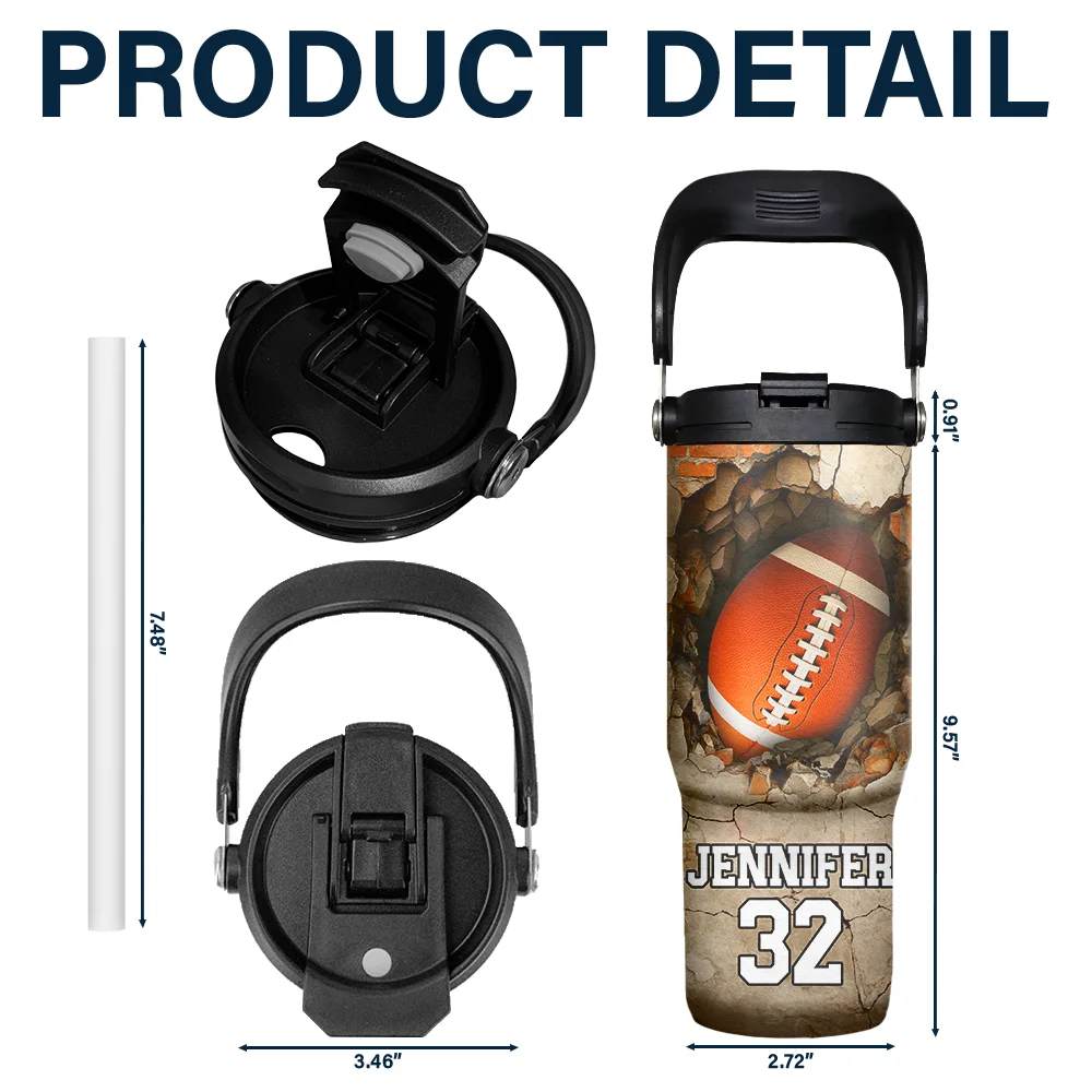 Sport Gifts For Kid - Personalized 30oz Tumbler With Handle - Image 5