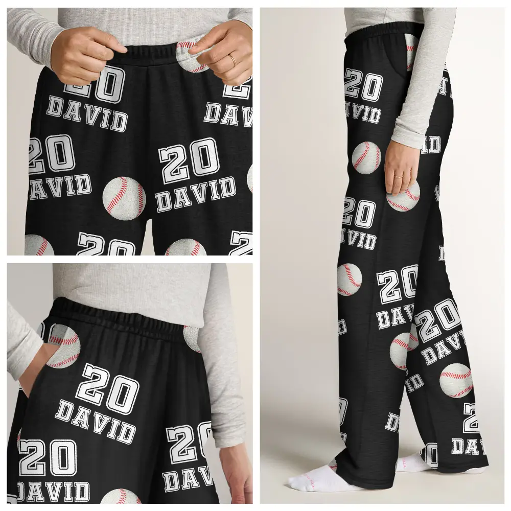 Sports Pattern Baseball Volleyball Basketball - Personalized Sweatpants - Image 7