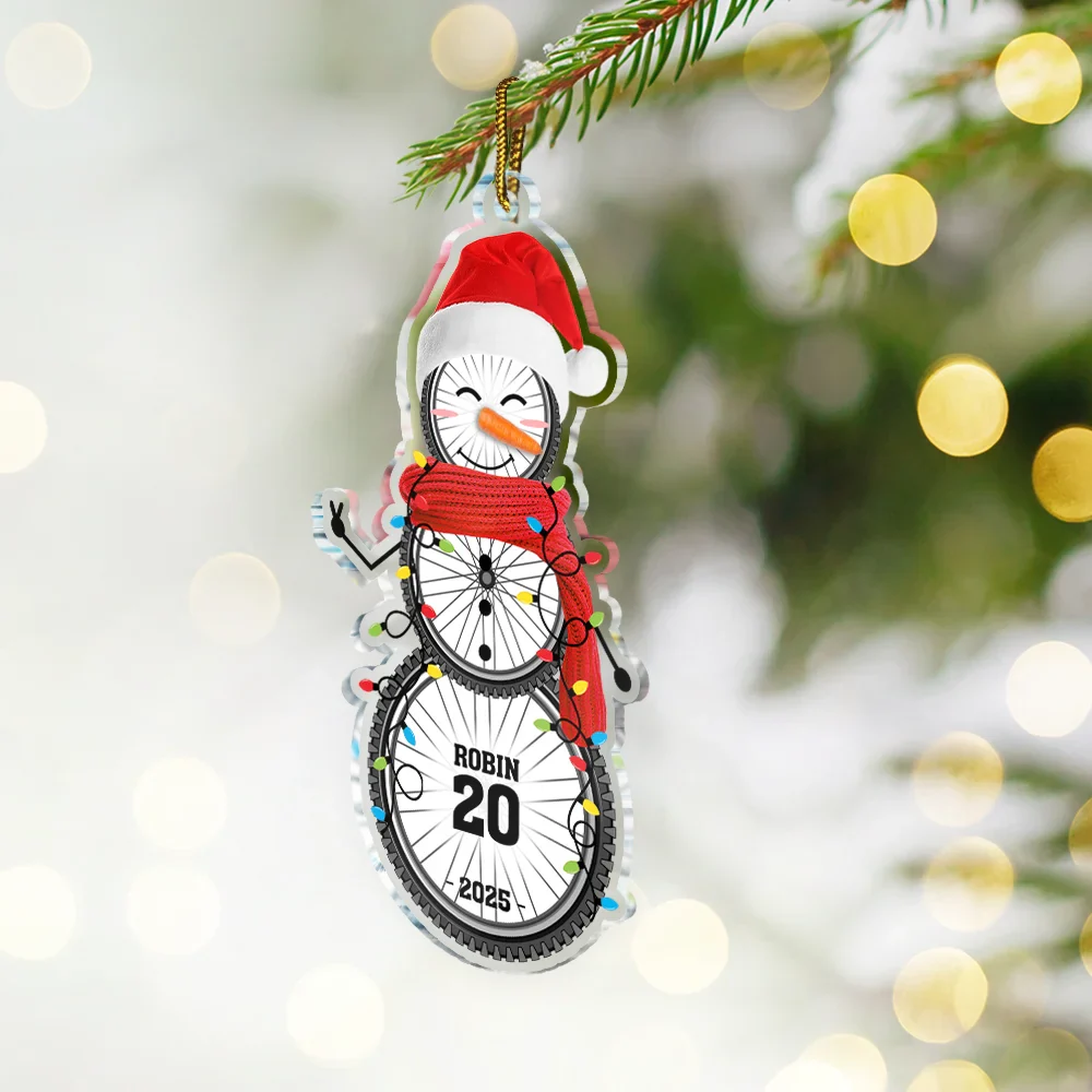 Sports Snowman - Personalized Custom Shaped Acrylic Ornament - Image 2