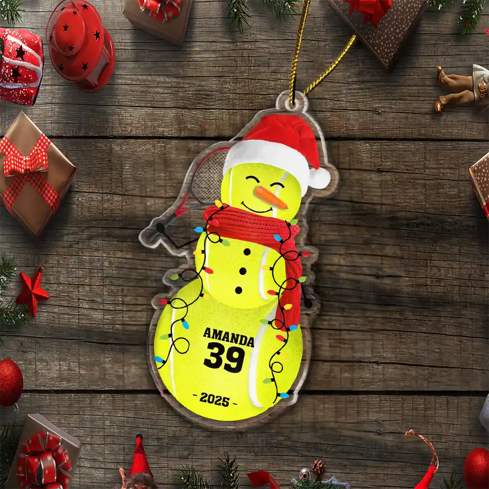 Sports Snowman - Personalized Custom Shaped Acrylic Ornament - Image 5
