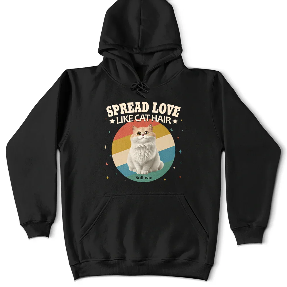 Spread Love Like Cat Hair - Personalized T Shirt - Image 4
