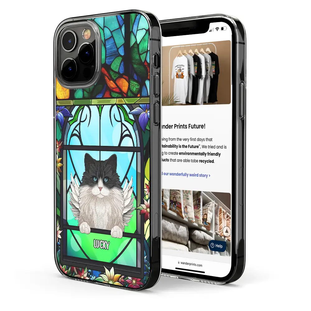 Stained Glass Dog Cat Pet - Personalized Clear Phone Case - Image 2