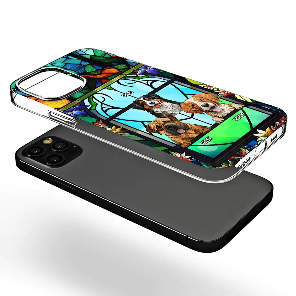 Stained Glass Dog Cat Pet - Personalized Clear Phone Case - Image 3