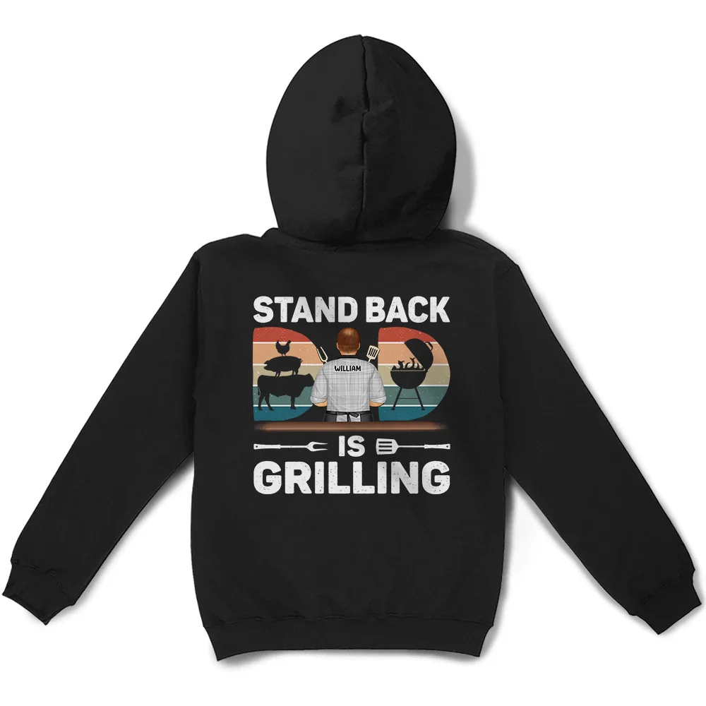 Stand Back Dad Is Grilling - Personalized T Shirt - Image 4