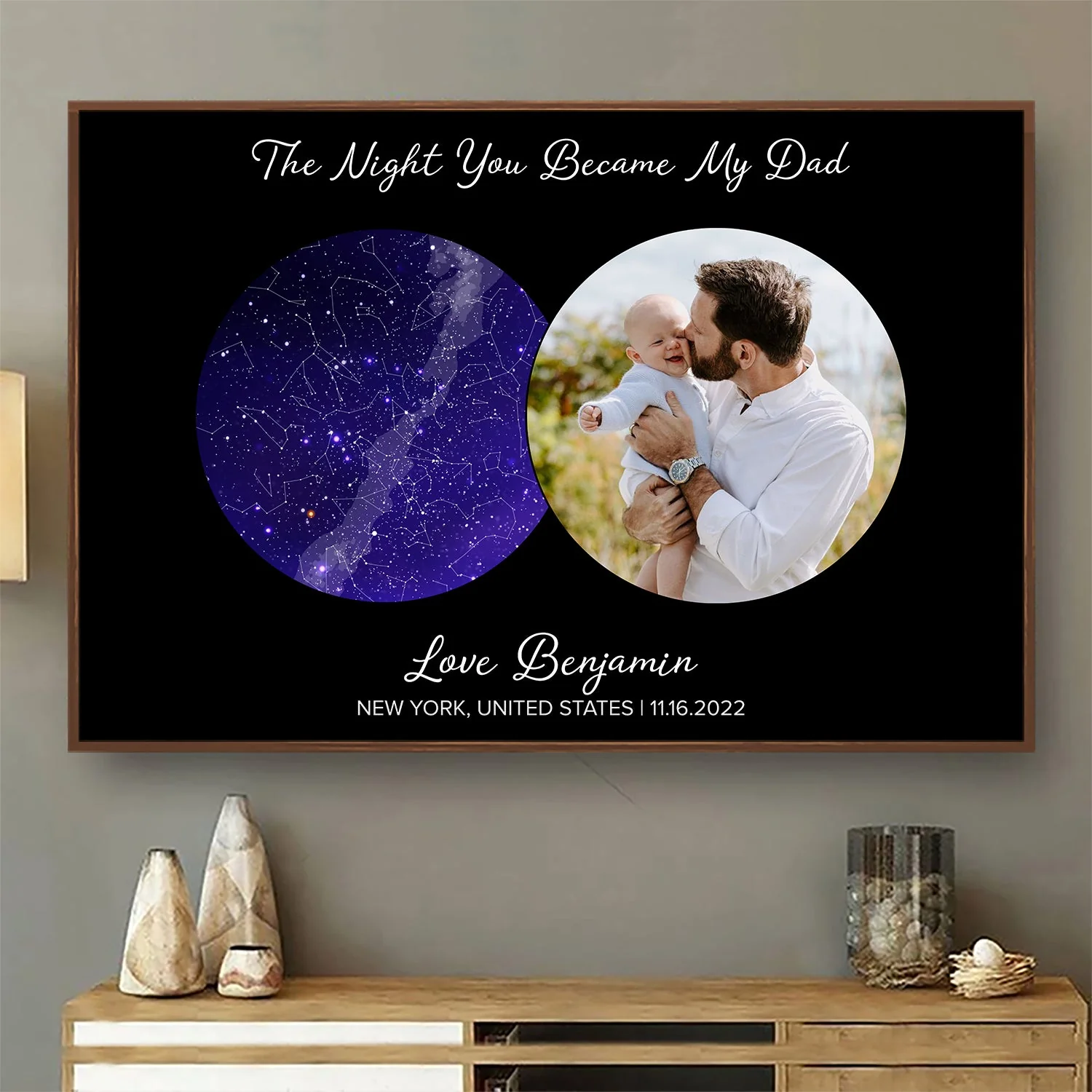 Star Map Custom Photo The Night You Became My Dad - Gift For Father, Dad - Personalized Poster - Image 2