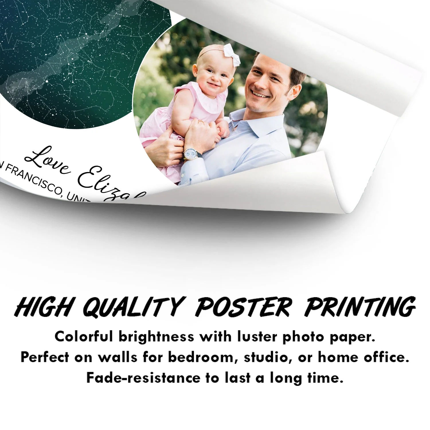Star Map Custom Photo The Night You Became My Dad - Gift For Father, Dad - Personalized Poster - Image 3