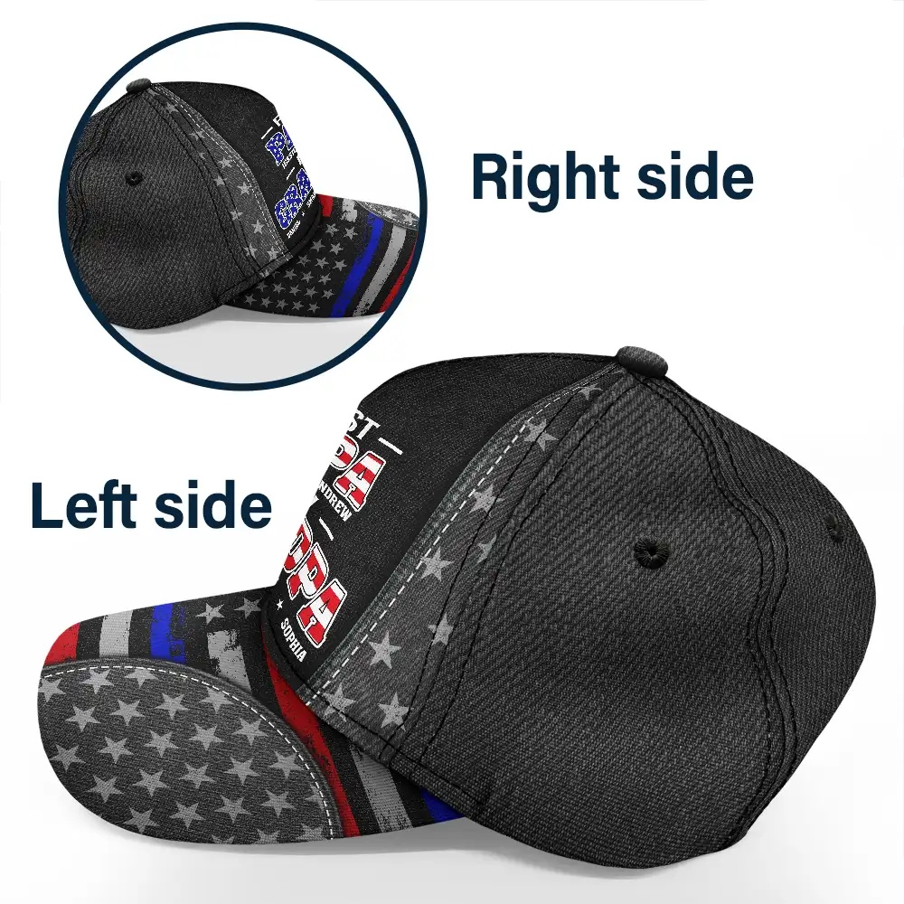 Star & Stripes First Dad Now Papa - Personalized Classic Cap - Image 3