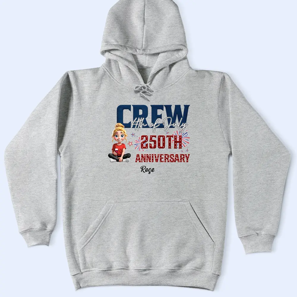 Stars And Stripes 4th Of July Crew 250 Anniversary - Personalized T Shirt - Image 5