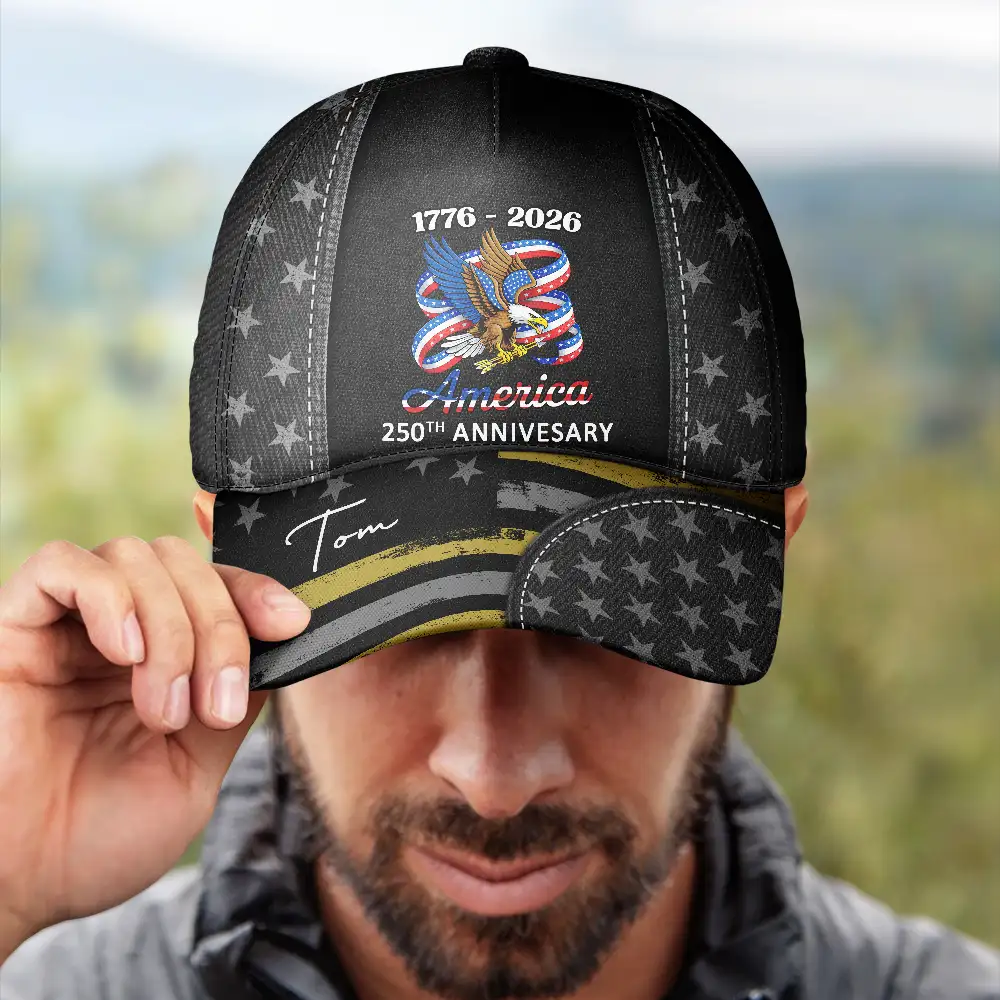 Stars And Stripes America 250th Anniversary - Personalized Classic Cap - Image 4