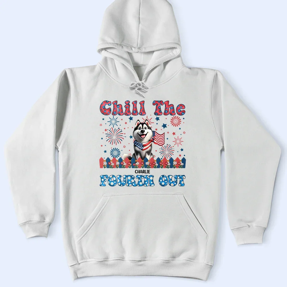 Stars And Stripes Chill The Fourth Out - Personalized T Shirt - Image 4