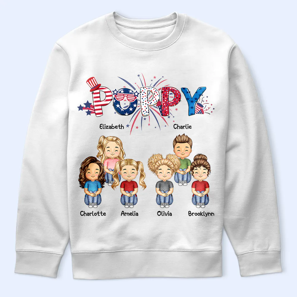 Stars And Stripes Daddy Papa Mommy Nana - Personalized T Shirt - Image 5