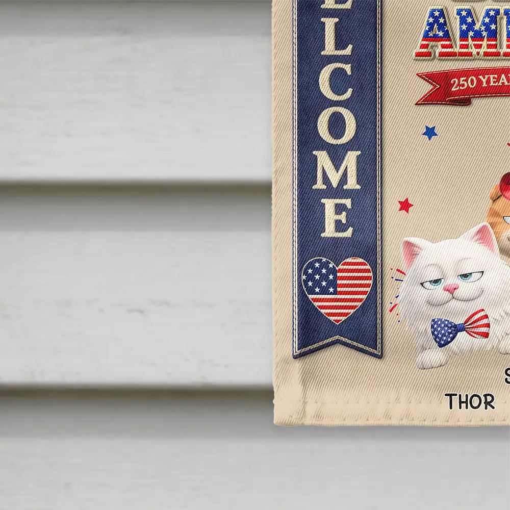 Stars And Stripes Dog Bless America - Personalized Flag - Image 4