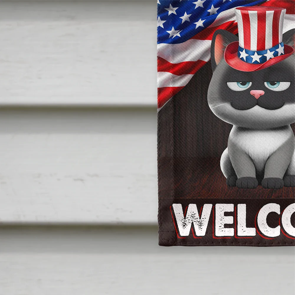 Stars And Stripes Dog Cat Welcome - Personalized Flag - Image 4