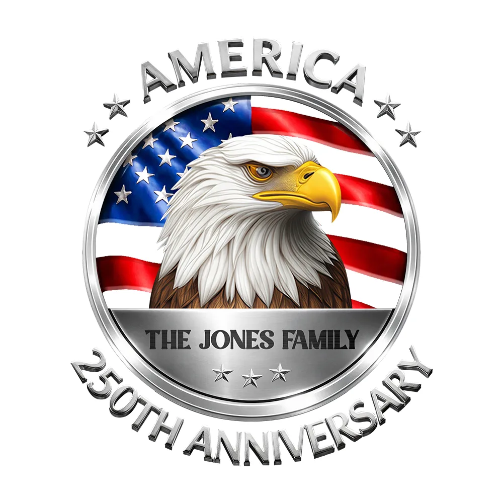 Stars And Stripes Eagle US Flag - Personalized Decor Decal - Image 2