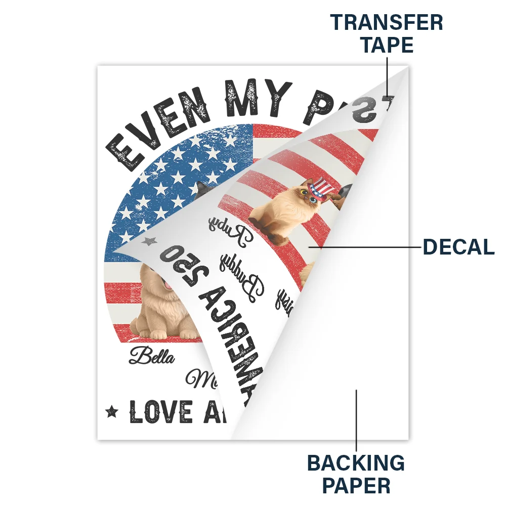 Stars And Stripes Even My Dog Loves America 250 - Personalized Decor Decal - Image 4
