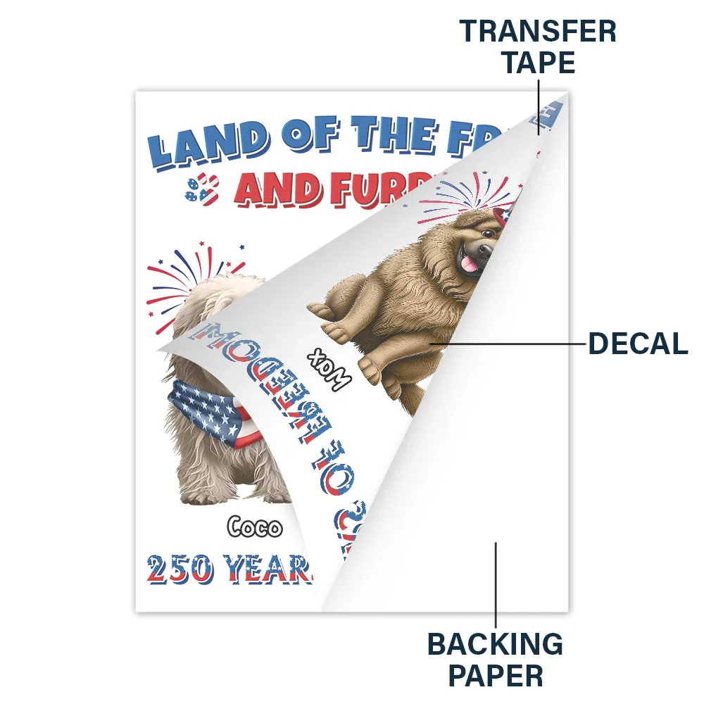 Stars And Stripes Land Of The Free And Furry - Personalized Decor Decal - Image 4