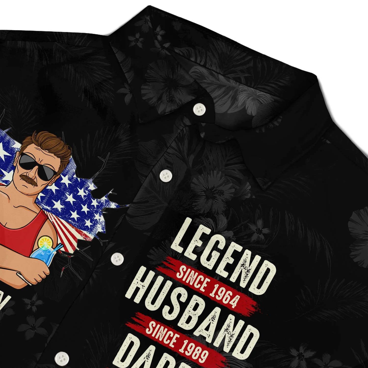 Stars And Stripes, Legend Husband Father Grandpa - Gift For Dad, Daddy, Grandfather - Personalized Hawaiian Shirt - Image 4