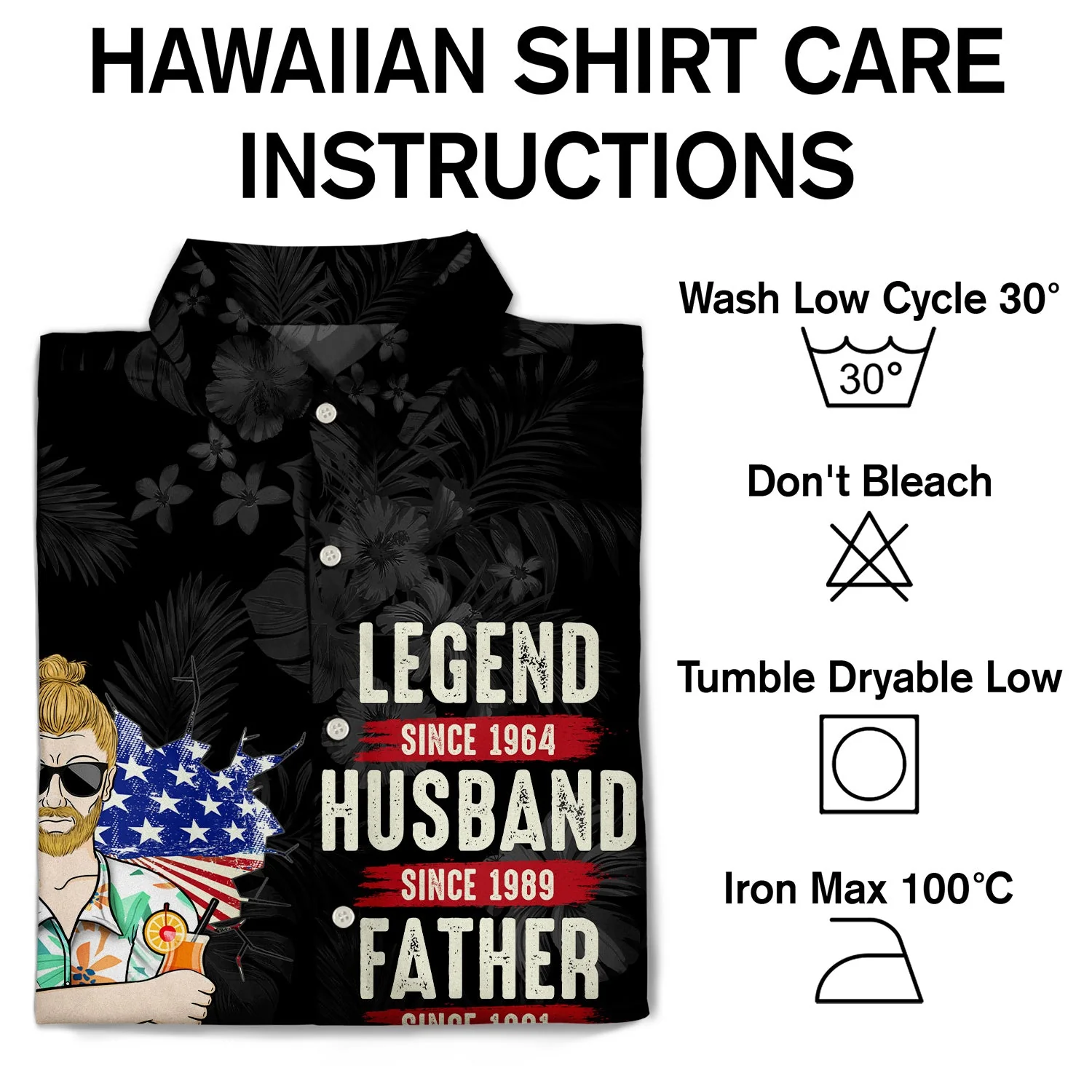 Stars And Stripes, Legend Husband Father Grandpa - Gift For Dad, Daddy, Grandfather - Personalized Hawaiian Shirt - Image 6