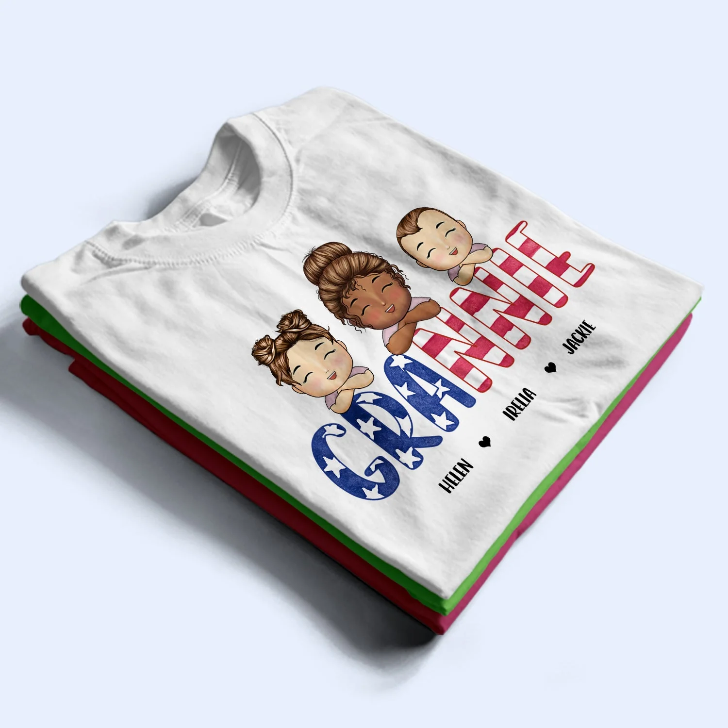 Stars And Stripes Nana Title - Birthday, Loving Gift For Mom, Mother, Mama, Grandma, Grandmother - Personalized Custom T Shirt - Image 2
