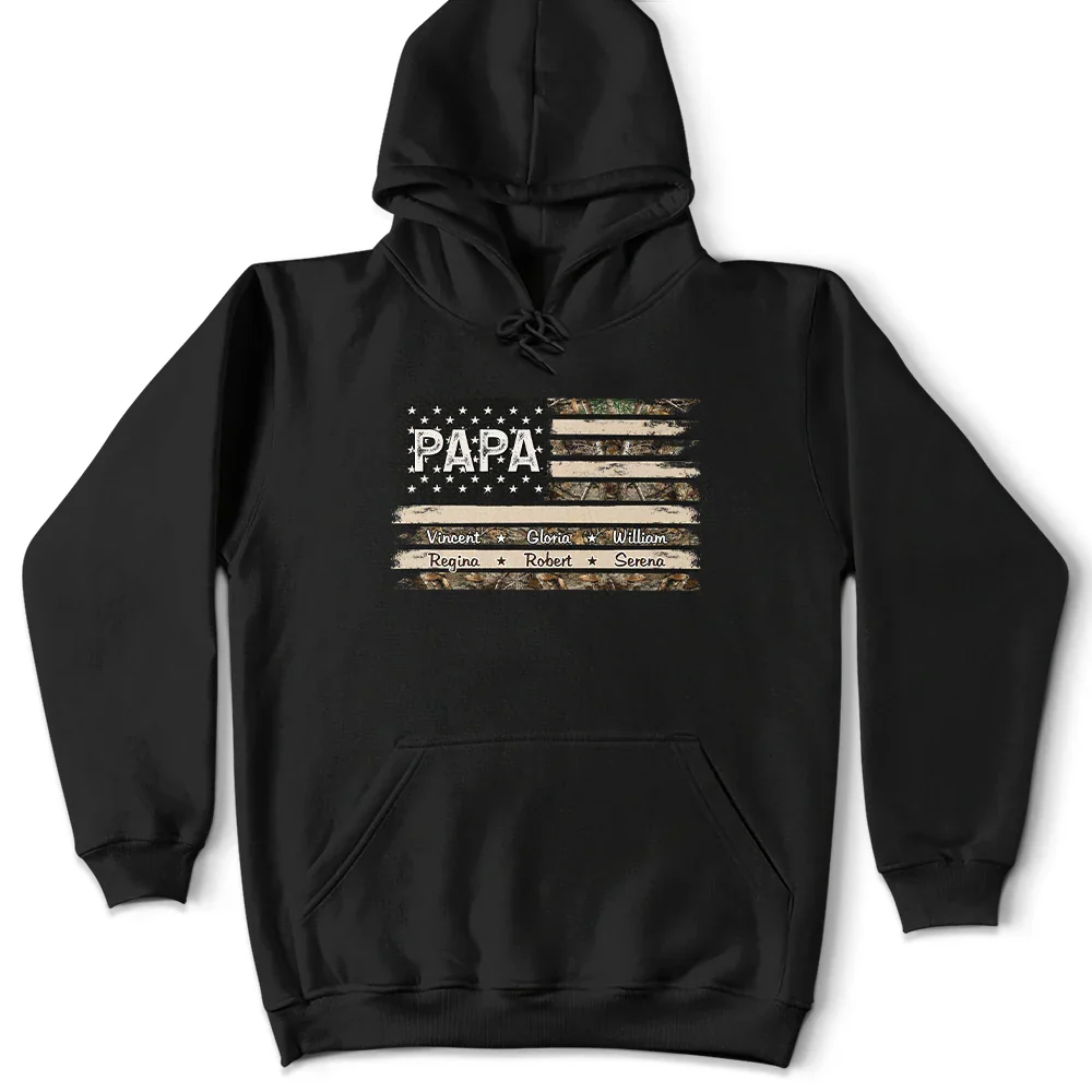 Stars And Stripes Proud To Be Merica Papa - Personalized T Shirt - Image 5