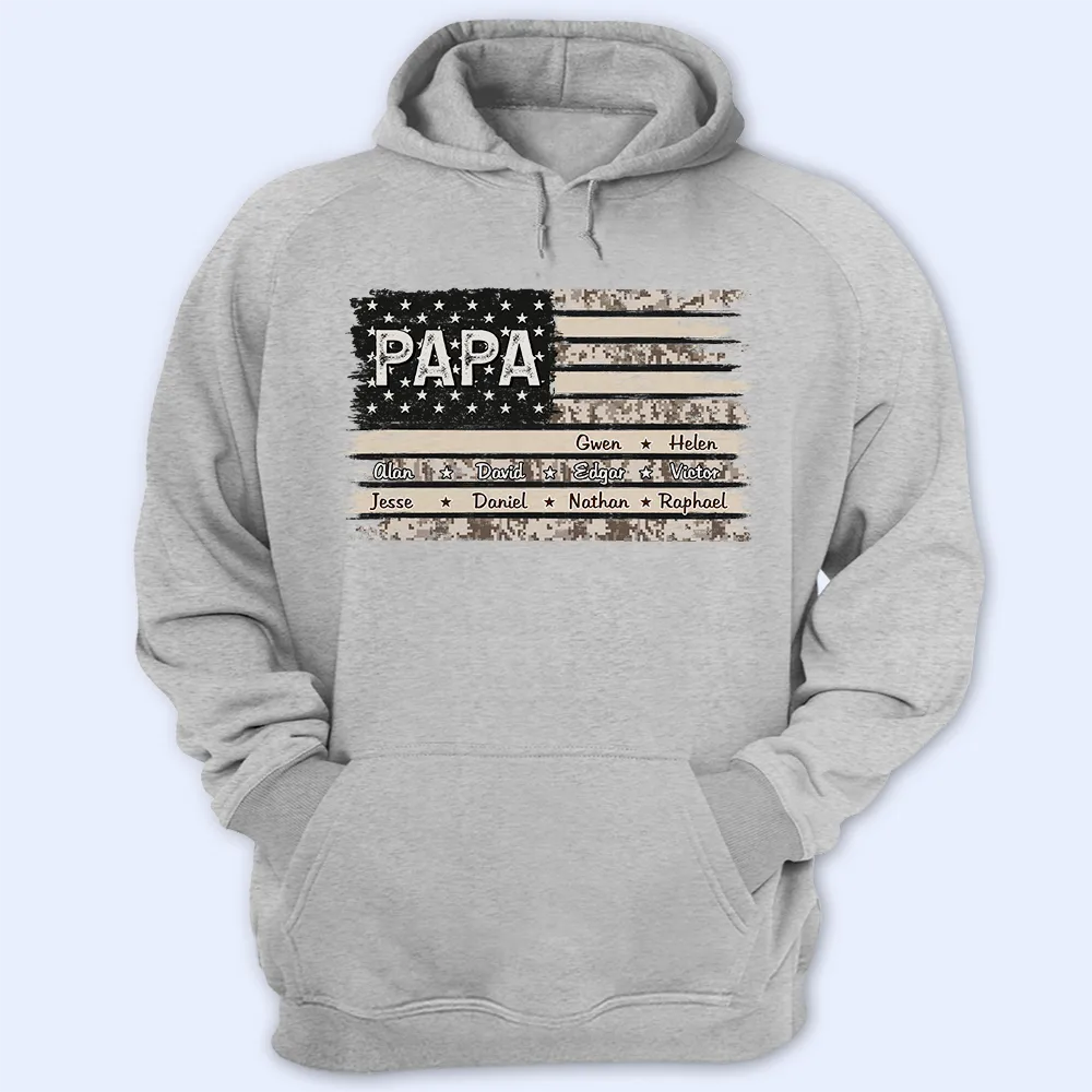 Stars And Stripes Proud To Be Merica Papa - Personalized T Shirt - Image 6