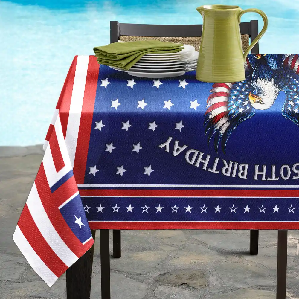 Stars Pattern 250 Years Of Freedom - Personalized Tablecloth - Image 6