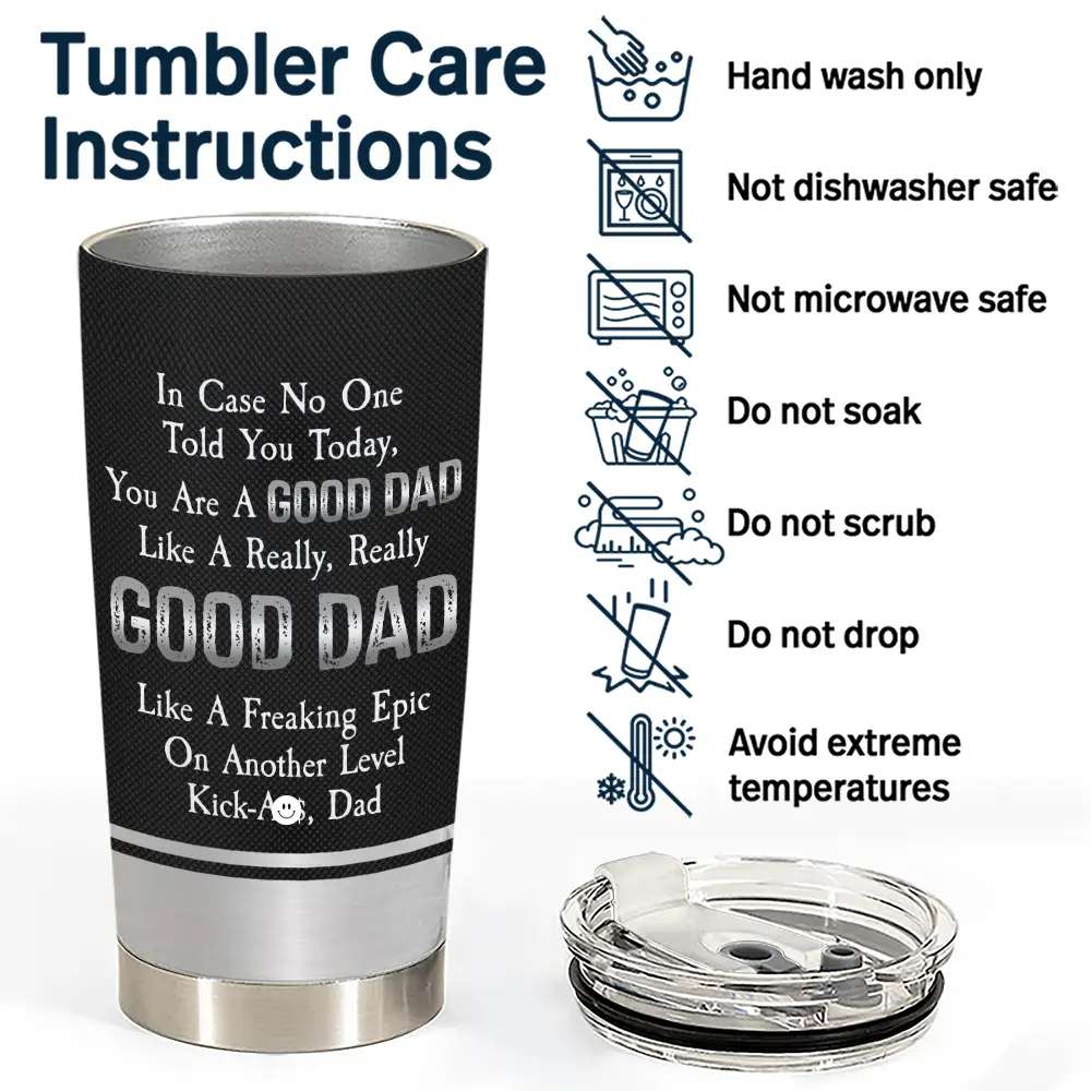 Stars & Striped Best Dad Ever - Personalized Tumbler - Image 5