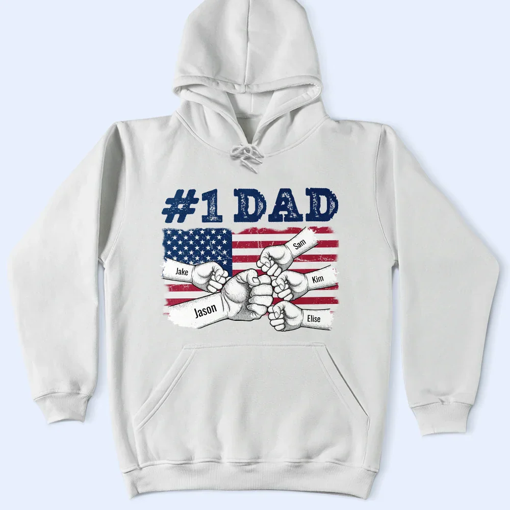 Stars & Stripes #1 Dad - Personalized T Shirt - Image 4