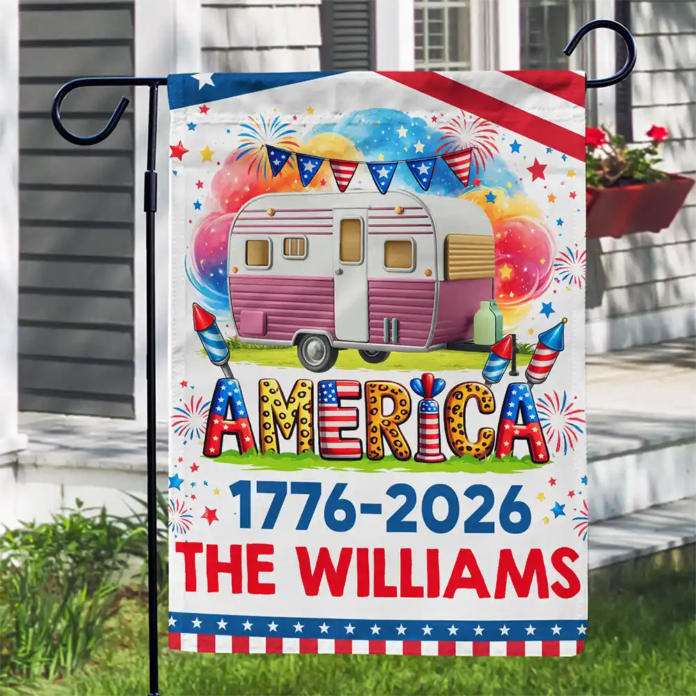 Stars & Stripes America 250th Camper - Personalized Flag - Image 3