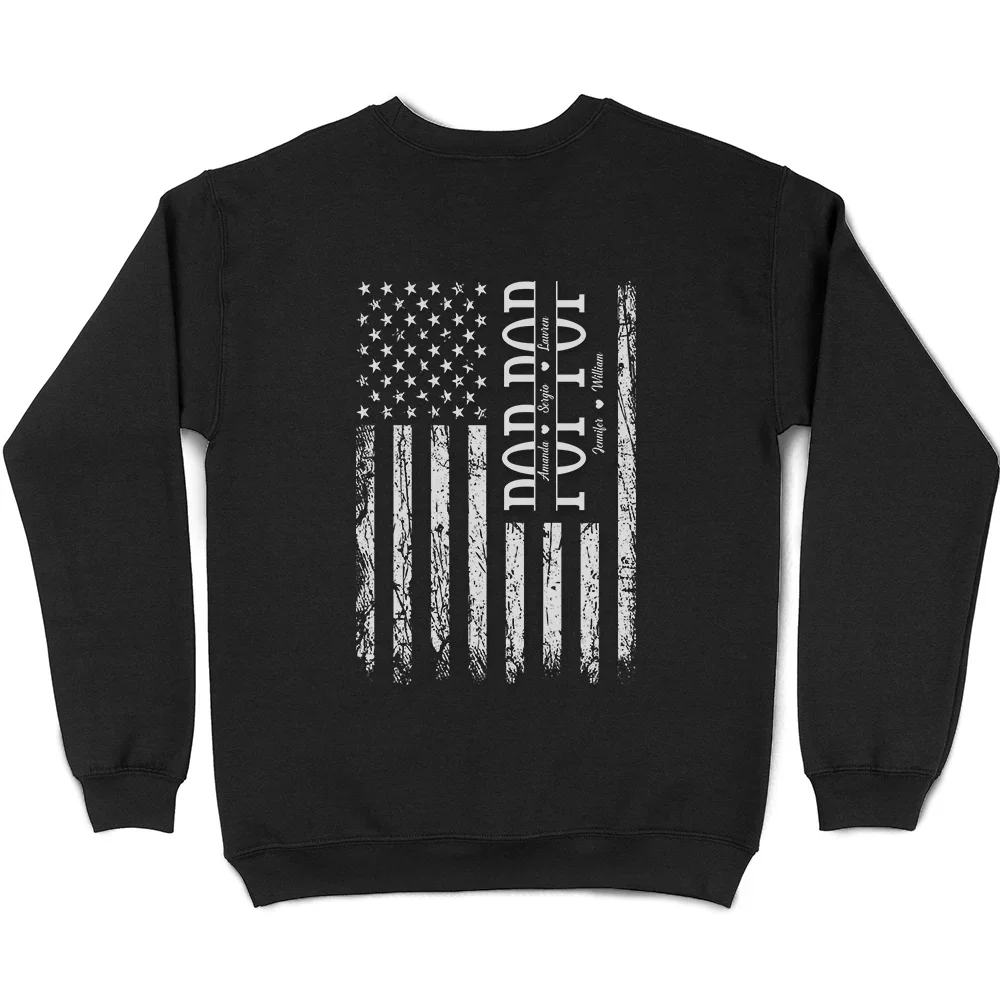 Stars & Stripes Dad Grandpa We Love You - Personalized T Shirt - Image 5