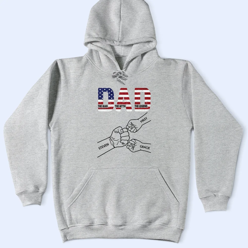 Stars & Stripes Dad The Man The Myth The Legend - Personalized T Shirt - Image 5