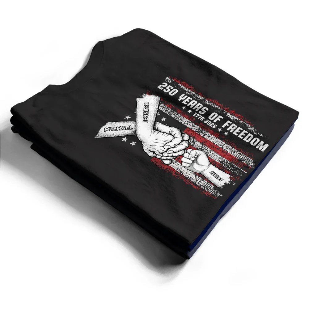 Stars & Stripes Family 250 Years Of Freedom - Personalized T Shirt - Image 2