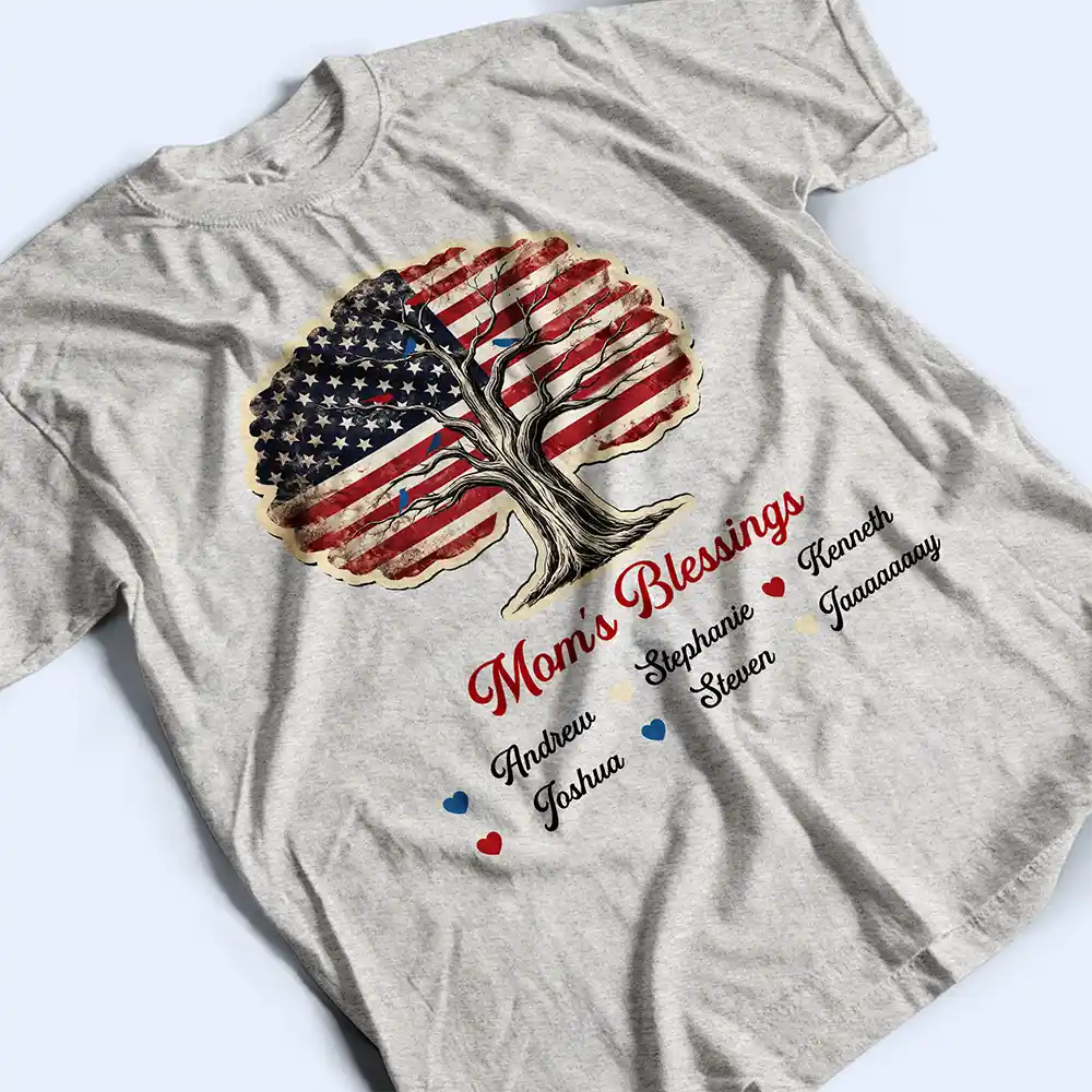 Stars & Stripes Grandma's Blessing - Personalized T Shirt - Image 3