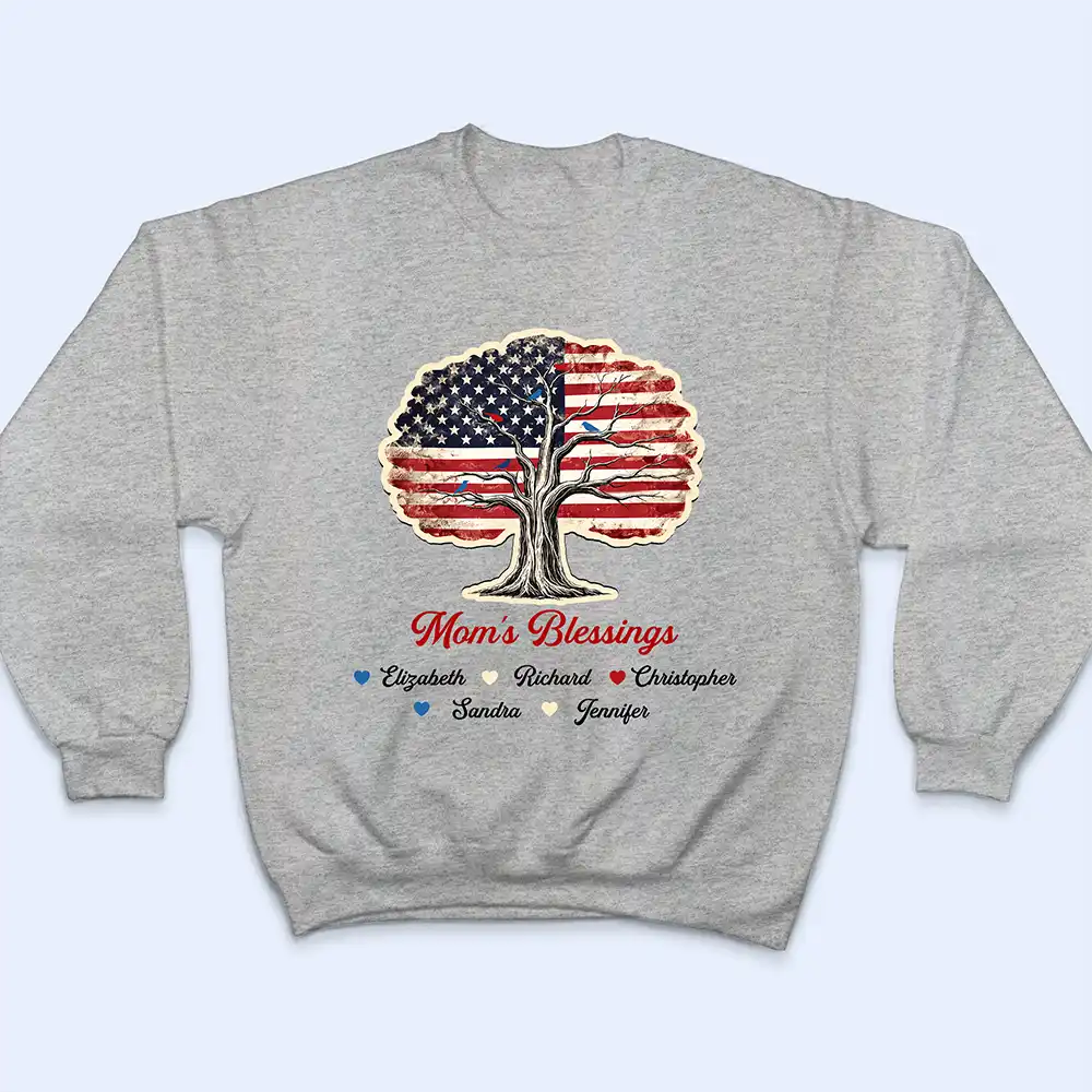 Stars & Stripes Grandma's Blessing - Personalized T Shirt - Image 5