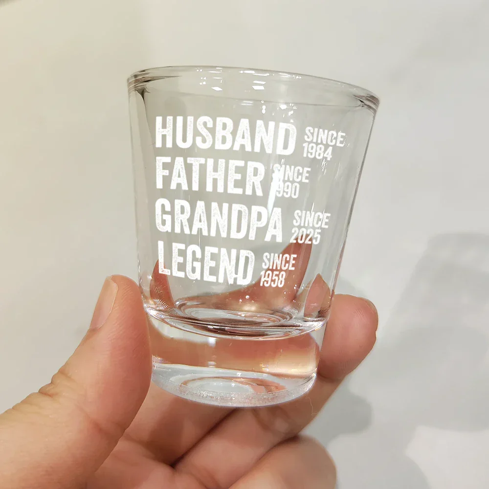 Stars & Stripes Legend Husband Daddy Since - Personalized Shot Glass - Image 3