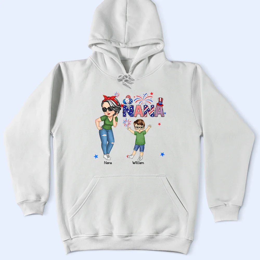 Stars & Stripes Nana Gigi - Personalized T Shirt - Image 4
