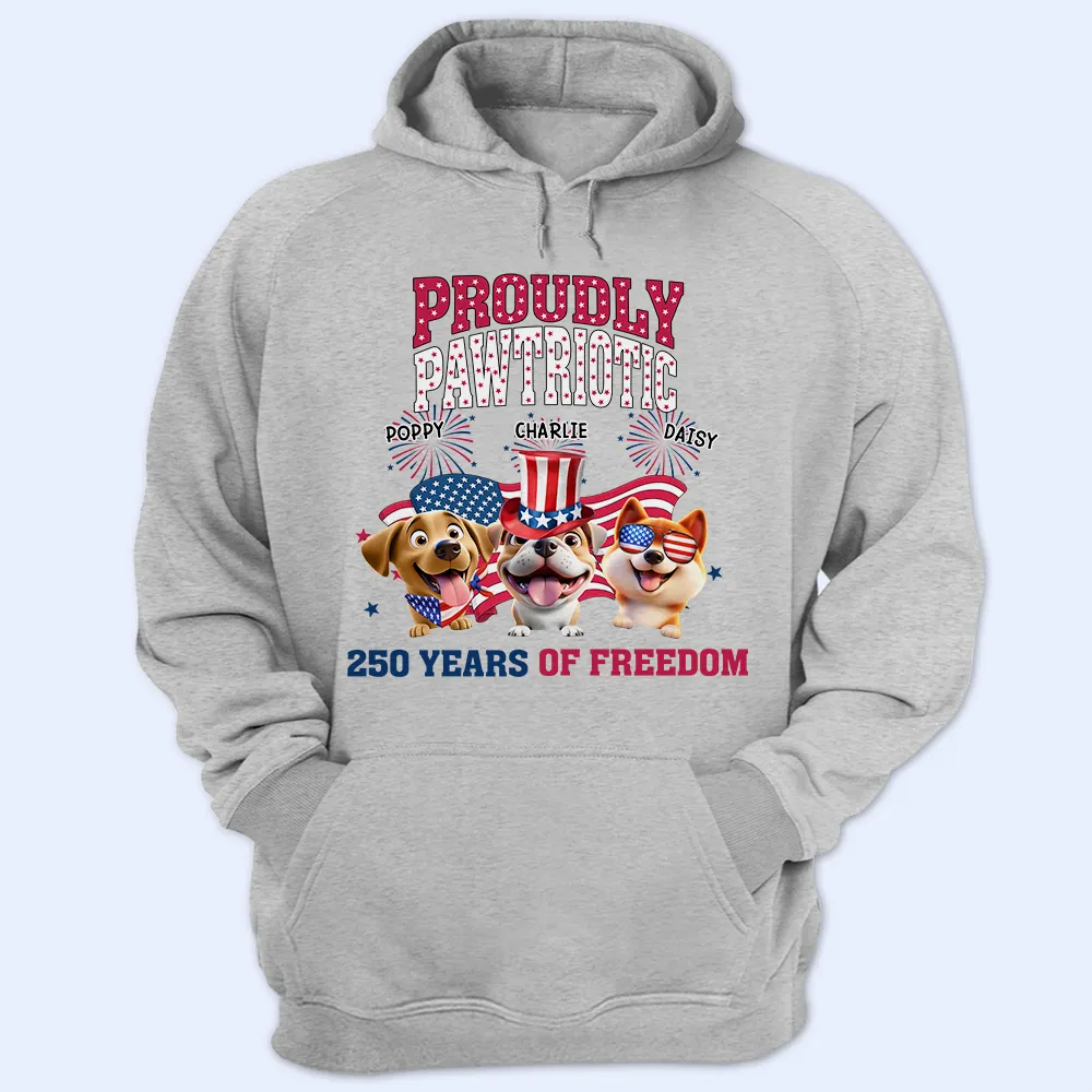 Stars & Stripes Proudly Pawtriotic 250 Years Of Freedom - Personalized T Shirt - Image 4