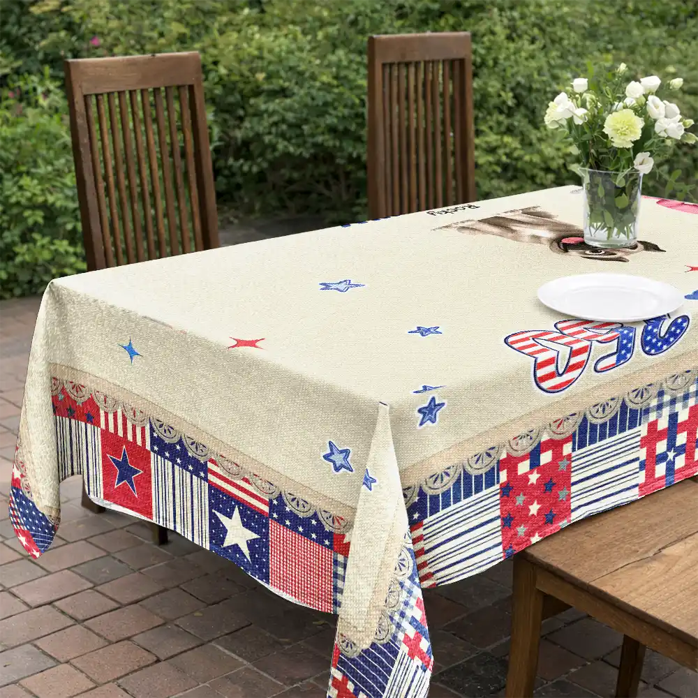 Stars & Stripes Red White And 250 - Personalized Tablecloth - Image 5