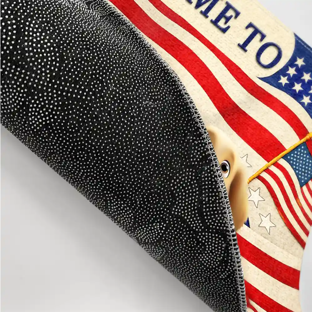 Stars & Stripes The Land Of Free And Furry - Personalized Doormat - Image 3