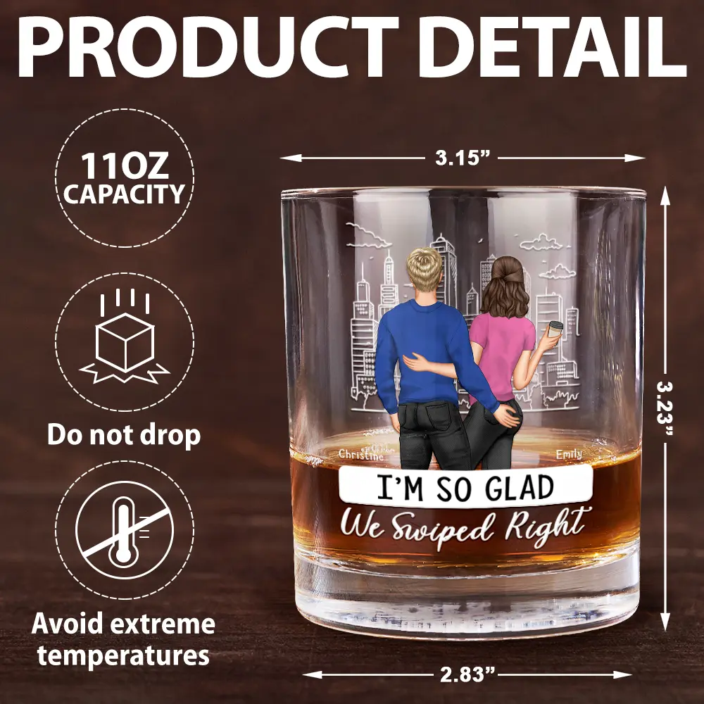 Started With A Message Couples - Personalized Whiskey Glass - Image 5