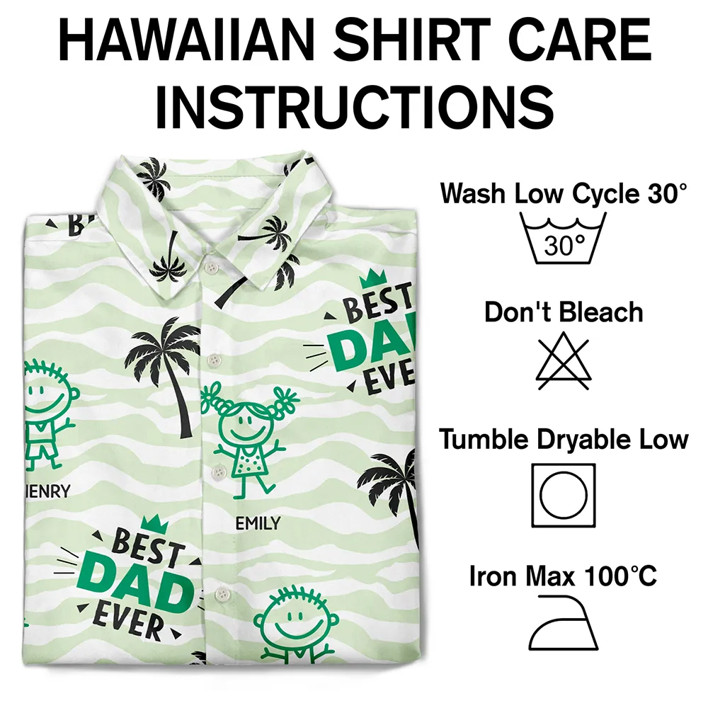 Stick Figures Best Dad Grandpa Ever - Personalized Hawaiian Shirt - Image 7