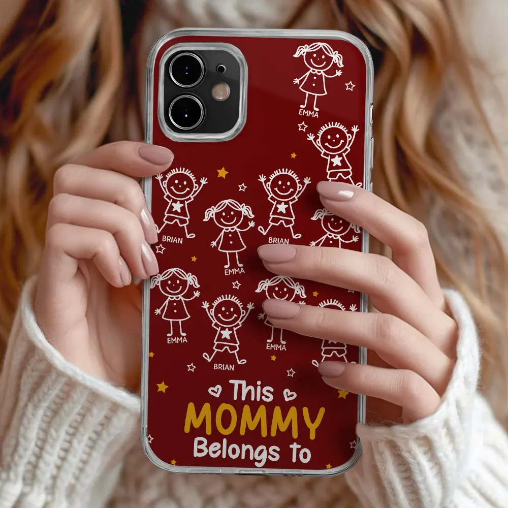 Stick Figures This Grandpa Grandma Belongs To Kids Pet - Personalized Clear Phone Case - Image 2