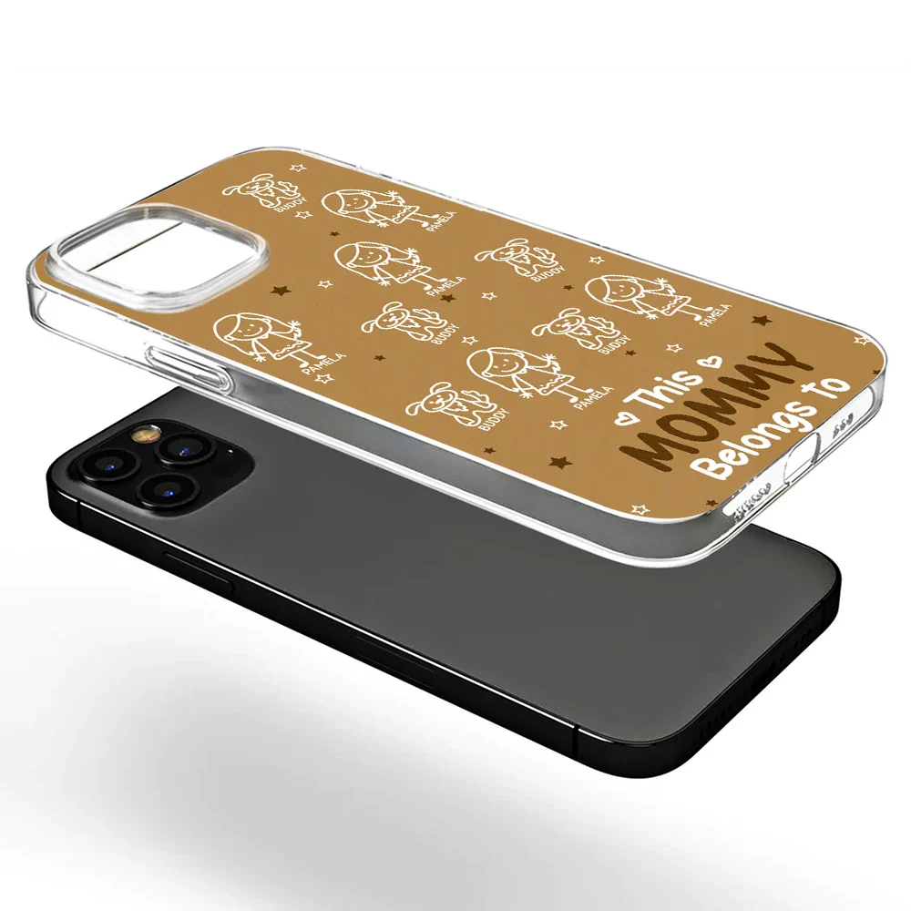 Stick Figures This Grandpa Grandma Belongs To Kids Pet - Personalized Clear Phone Case - Image 5