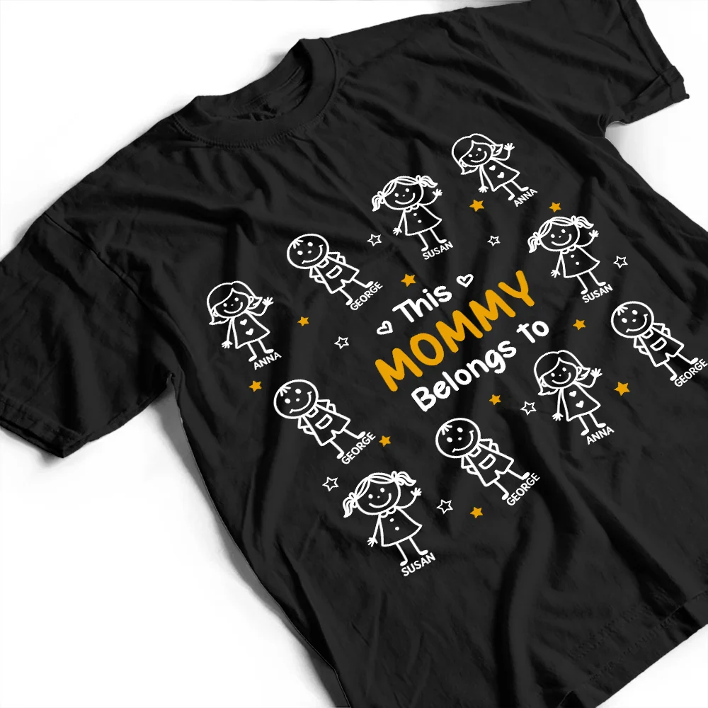 Stick Figures This Grandpa Grandma Belongs To Kids Pet - Personalized T Shirt - Image 3