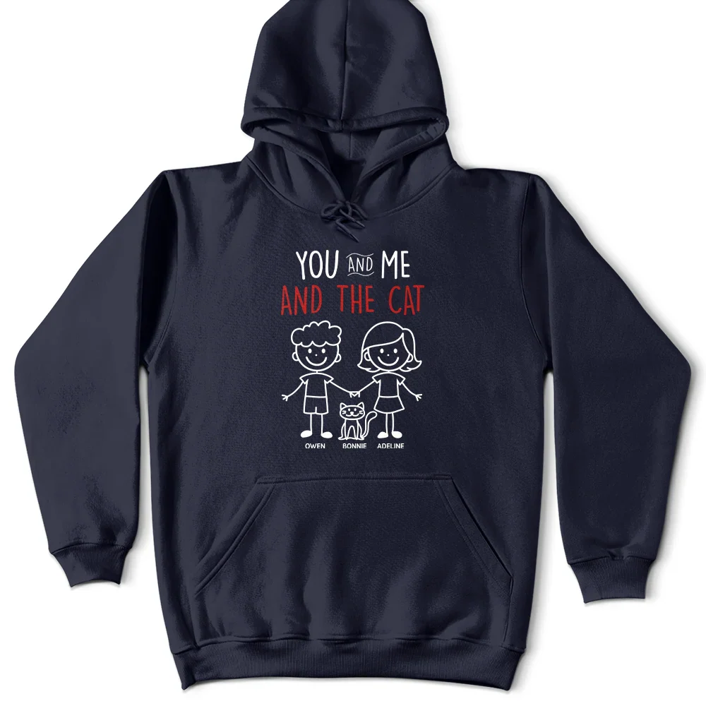 Stick Figures You Me And The Dog Cat - Personalized T Shirt - Image 5