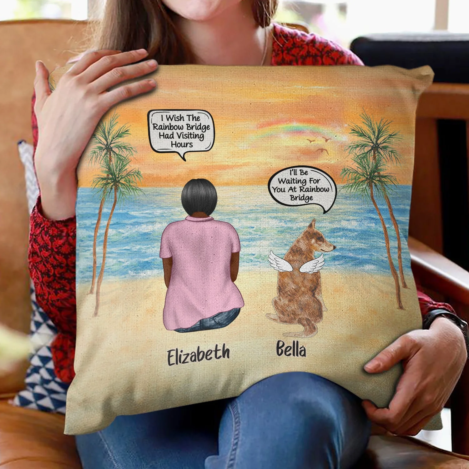 Still Talk About You Couple Dog Loss Cat Loss Pet - Memorial Gift - Personalized Custom Pillow - Image 2